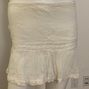 Poisson d'amour white pleated skirt Sz 44